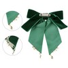 INSPIRE CHIC Women's Ribbon Bow Ties Velvet Solid Color Rhinestone Wings Bow Brooch - 3 of 4