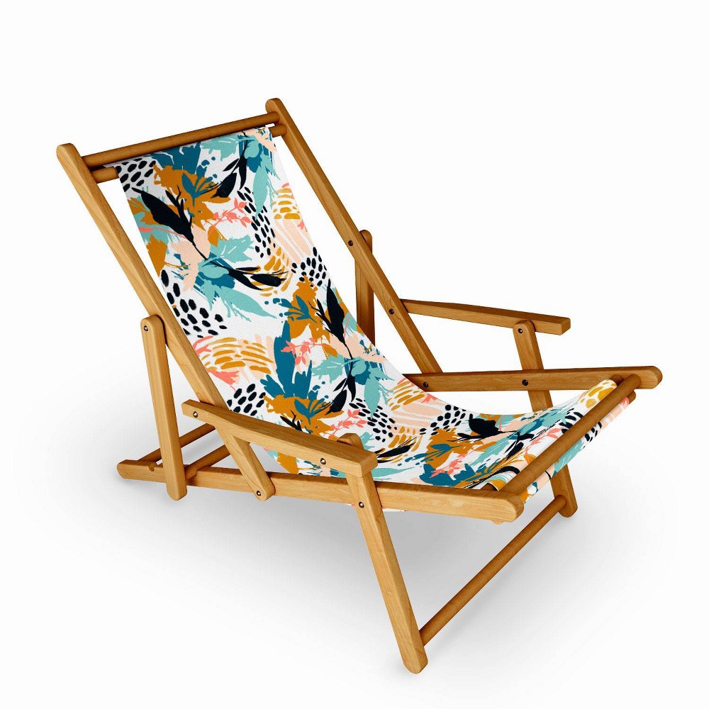 Photos - Garden Furniture Marta Barragan Camarasa Botanical Brushstrokes Sling Chair - Deny Designs