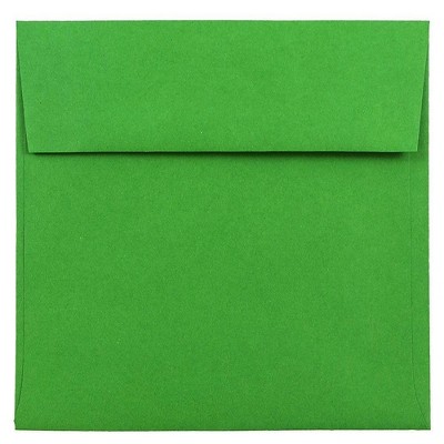 JAM Paper 6 x 6 Square Colored Invitation Envelopes Green Recycled 2792267