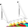 LunaLulinlk Over The Door Hanger Foldable Rack, Expandable Metal Hanger Hooks with 3 Sides for Hanging Clothes, White - 2 of 4