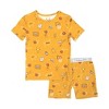 Bellabu Bear Basketball Bamboo Kids Pajama Short Set - 2 of 4
