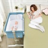 Infans Portable Baby Bedside Bassinet Infant Travel Bassinet Crib W/Carrying Bag Blue - 3 of 4