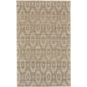 5' X 8' Tan and Ivory Geometric Hand Woven Area Rug - 1 of 4