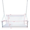 SEVOBAL Patio Swings Front Porch Swing with Armrests and Hanging Chains for Outdoor Patio Garden Backyard, White, 48.82"*26.38"*5.63" - 2 of 4