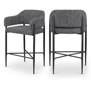Meridian Furniture,Dame Fabric Upholstered Counter Stool, Set of 2 - 1 of 4