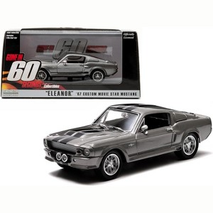 1967 Ford Mustang Custom "Eleanor" Gray Met. w/ Black Stripes "Gone in 60 Seconds" (2000) Movie 1/43 Diecast Model by Greenlight - 1 of 4