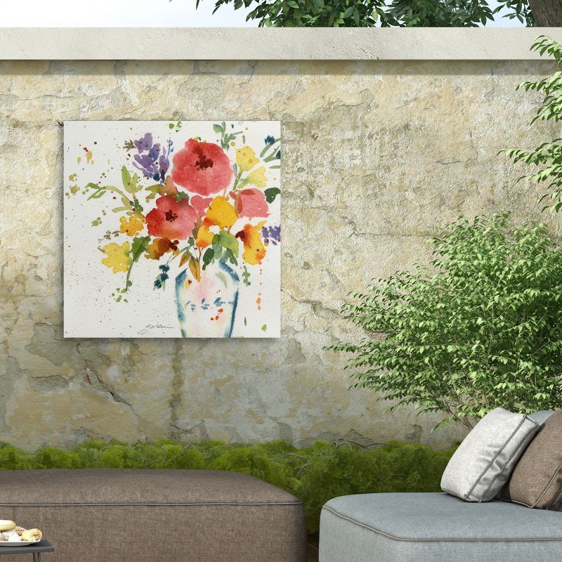 "White Vase with Bright Flowers" Outdoor Canvas, 4 of 8