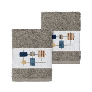 Linum Home Textiles 100% Turkish Cotton KHLOE Embellished Towel Set - 1 of 2