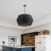 Dewdrop Boho Rattan Pendant Light 6-Light Black Woven Drum Chandelier for Dining Room and Living Room ETL Certified - 4 of 4