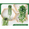 Aoibox 4Pcs Fake Hanging Plants Artificial Ivy Vine Faux Eucalyptus Boston Fern String of Pearls for Living Room Bedroom Boho Wall Shelf Decor - 4 of 4