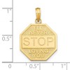 Black Bow Jewelry 14k Yellow Gold I'll Never Stop Loving You Charm or Pendant, 20mm - 4 of 4