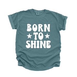 Simply Sage Market Women's Born To Shine Stars Short Sleeve Garment Dyed Tee - 1 of 4