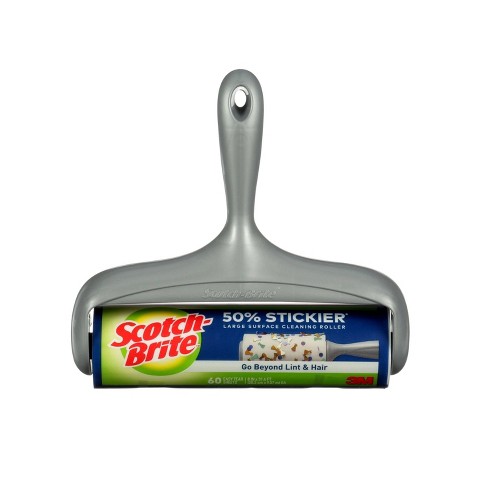 Scotch-Brite 50% Stickier 8 Wide Surface Lint Roller, 60 Sheets