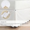 White Chic Queen Bed Skirt - Easy Fit Scallop Edge Pleated, 14 Inch Drop Anti - Slip Dust Ruffle, Thick Fabric for Privacy, Pre - Washed - 4 of 4