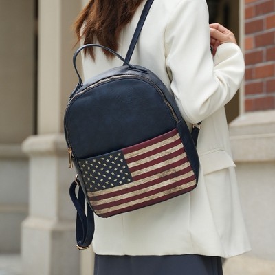 MKF Collection Patriotic Flag Backpack Bag – Fourth of July Travel Backpack, Briella | MKF Collection by Mia K - Chocolate — фото 3