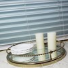 Jiallo Gold Stainless Steel Round tray w/twisted border 13.5" dia - 2 of 2