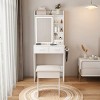 Vanity Desk Modern with LED Mirror and Power Outlet for Small Bedroom 23.62in-3irtyhousy - 3 of 4