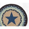 Earth Rugs Round Jute Trivet 10"x10" – Blue Star Print with Braided Natural Fiber Design - 2 of 3