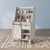 Downes Farmhouse Baker's Rack: Storage Drawer, 4 Shelves, White Oak - miBasics - 2 of 4