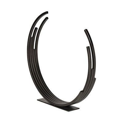 HomeRoots 20" Black Iron Modern Abstract Tabletop Sculpture