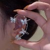 Butterfly Ear Cuffs for Women - No Piercing Clip On Ear Wraps with Rhinestones, Hypoallergenic Ear Jewelry - 2 of 4