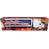 Freightliner Classic XL Truck White with Dry Van Trailer White with Patriotic Graphic 1/32 Diecast Model by New Ray - 3 of 4