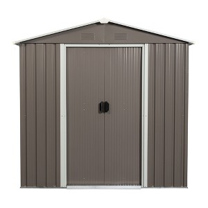 NicBex Metal Outdoor Storage Shed with Lockable Doors and Air Vent for Backyard Garden,Patio,Gray - 1 of 4