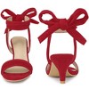 Perphy Women's Open Toe Ankle Tie Ruched Strap Bridal Kitten Heels Sandals - 2 of 3