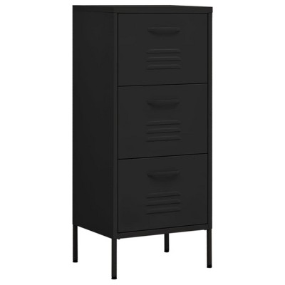 Black Steel Office Cabinet with Adjustable Shelving