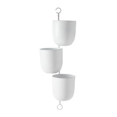 Contemporary Indoor/Outdoor Metal Hanging Wall Planter Rack White - Olivia & May