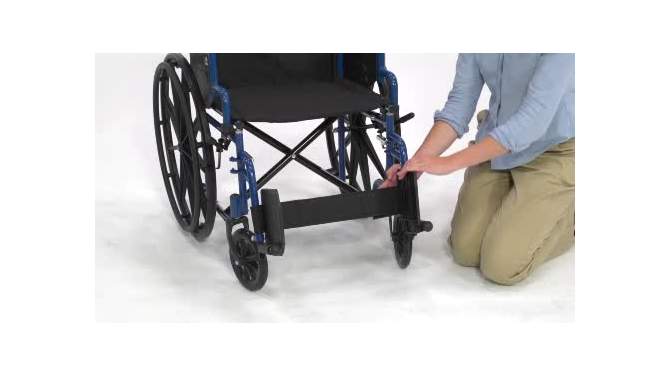 Drive Medical Blue Streak Wheelchair with Flip Back Desk Arms, Elevating Leg Rests, 18" Seat, 2 of 8, play video