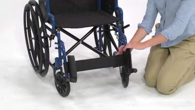 Drive Medical Streak Wheelchair with Flip Back Desk Arms, Elevating Leg Rests - 20&#34; Seat - Blue, 2 of 8, play video