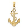 Black Bow Jewelry 14k Yellow Gold Anchor with Textured Rope Pendant, 15 x 33mm - 3 of 4