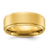 Chisel Stainless Steel Polished Yellow IP-plated Brushed Center 8mm Band Ring - 2 of 4