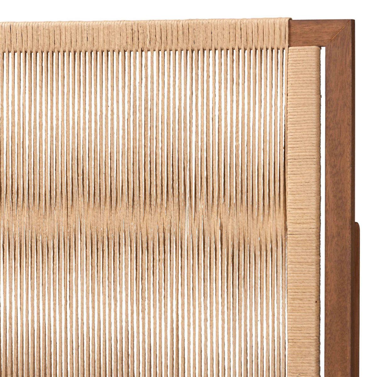 bali & pari Holitz Natural Rope Woven King Headboard Walnut Brown/Light Brown - thumbnail 3
