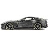 Ferrari 812 Competizione Grigio Competizione Gray Metallic with Yellow Stripe 1/64 Diecast Model Car by BBR - 2 of 4