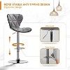 Bar Stools Set of 2, Swivel Adjustable Counter Height Barstools with Back and PU Leather-Gray - 4 of 4
