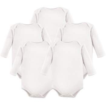 Luvable Friends Cotton Long-Sleeve Bodysuits 5pk, White