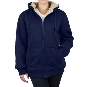 Rudoplh  Women's Loose Fit Heavyweight Hoodie With Faux Shearling Lining - 1 of 2