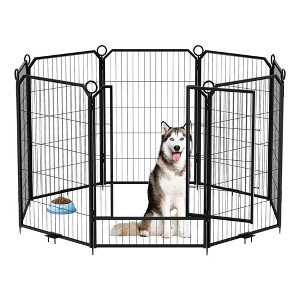Dog Playpen Portable, Height Adjustable with Gate, Easy to Store, Customizable Layout for Indoor, Yard, RV Camping，Fence partition - 1 of 4