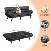 MUUEGM 71" Memory Foam Futon Sofa Bed| Convertible Sleeper Sofa with 3-Position Adjustable Backrest and 4-Position Armrest - 3 of 4