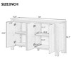 LOVSON Buffet with storage, 4-door vintage wood sideboard with storage and adjustable shelves for dining room, kitchen and living room (natural ) - 3 of 4