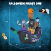 Costway 7FT Long Halloween Inflatable Pirate Ship Blow-up Skeleton Pirate Decoration with Bright LED Lights and Waterproof Blower & Water Bags - 4 of 4