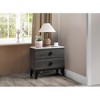 Vynxaria Rustic Accent Nightstand - Dark Gray Oak, Faux Marble Top, Wood Body, 23" x 15" x 23"H, Bedroom Essential - 3 of 4