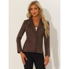 INSPIRE CHIC Women's Lapel Collar Long Sleeve Faux Suede Work Office Blazer - 4 of 4