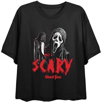 Ghostface Scary Women's Black Crop T-Shirt