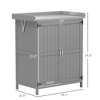 Aghana Digitals Gray Wooden Garden Storage Shed with Stainless Steel Workbench, Hinged Roof, Double - 2 of 4
