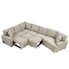 VYNXARIA 126in L-shaped Sofa Sectional Sofa Couch Pull-out Sofa Bed with Charging Devices and Cup Holders for Living Room, Beige - 2 of 4