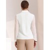 INSPIRE CHIC Women's Point Collar V Neck Mesh Sleeve Button Down Work Office Shirt - 3 of 4