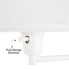 Barnes and Ivy Amelie Country Cottage Swing Arm Wall Lamps Set of 2 White Plug-in Light Fixture Pleated Fabric Bell Shade for Bedroom Living Room Home - 3 of 4